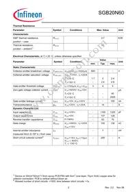 SGB20N60ATMA1 Datasheet Page 2