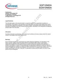 SGW10N60AFKSA1 Datasheet Page 12