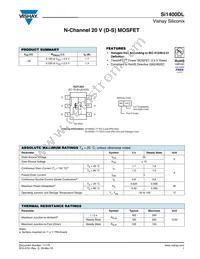 SI1400DL-T1-GE3 Datasheet Cover