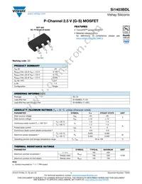 SI1403BDL-T1-GE3 Datasheet Cover