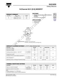 SI2318DS-T1-GE3 Datasheet Cover