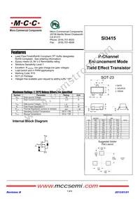 SI3415-TP Datasheet Cover