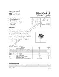 SI3443DVTRPBF Datasheet Cover