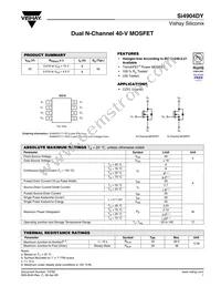 SI4904DY-T1-E3 Datasheet Cover