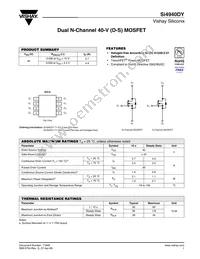 SI4940DY-T1-GE3 Datasheet Cover