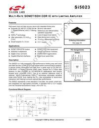 SI5023-D-GMR Datasheet Cover