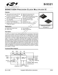 SI5321-F-BC Datasheet Cover