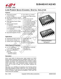 SI8445BB-C-IS1 Datasheet Cover
