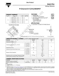 SIA417DJ-T1-GE3 Datasheet Cover