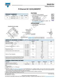 SIA421DJ-T1-GE3 Datasheet Cover