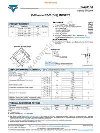 SIA431DJ-T1-GE3 Datasheet Cover