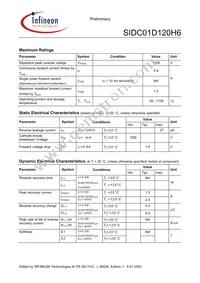 SIDC01D120H6 Datasheet Page 2