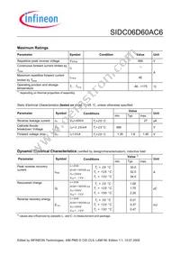 SIDC06D60AC6X1SA1 Datasheet Page 2