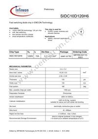 SIDC10D120H6X1SA5 Datasheet Cover