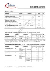 SIDC16D60SIC3 Datasheet Page 2