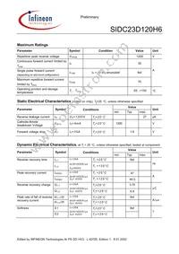 SIDC23D120H6X1SA1 Datasheet Page 2