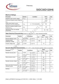 SIDC30D120H6X1SA4 Datasheet Page 2