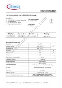 SIDC50D60C6X1SA1 Datasheet Cover