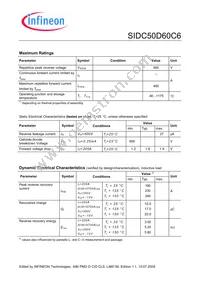 SIDC50D60C6X1SA1 Datasheet Page 2