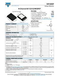 SIR182DP-T1-RE3 Datasheet Cover