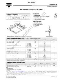 SIR476DP-T1-GE3 Datasheet Cover