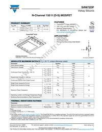 SIR872DP-T1-GE3 Datasheet Cover