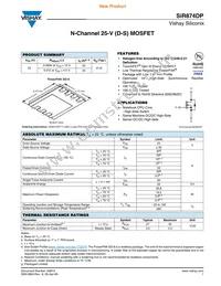 SIR874DP-T1-GE3 Datasheet Cover