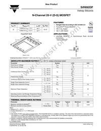 SIR892DP-T1-GE3 Datasheet Cover