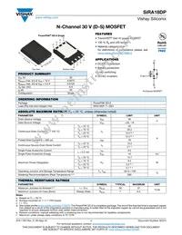 SIRA18DP-T1-GE3 Datasheet Cover