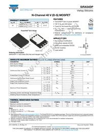 SIRA54DP-T1-GE3 Datasheet Cover