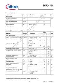 SKP04N60XKSA1 Datasheet Page 2