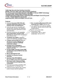 SLE 66CLX640P M8.4 Datasheet Page 3