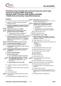 SLE 66CX680PE MFC5.8 Datasheet Page 3