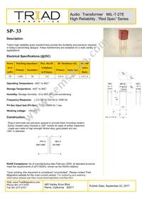 SP-33-B Datasheet Cover