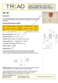 SP-69-B Datasheet Cover