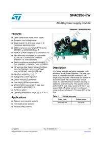 SPAC265-8W Datasheet Cover