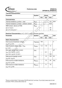 SPB80N10L G Datasheet Page 2