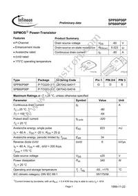 SPB80P06P Datasheet Cover