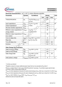 SPD04N60C3 Datasheet Page 3