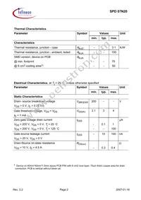 SPD07N20 Datasheet Page 2