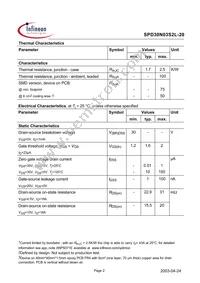 SPD30N03S2L-20 Datasheet Page 2