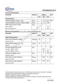 SPD30N03S2L20GBTMA1 Datasheet Page 2