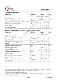 SPD30N06S2L-23 Datasheet Page 2