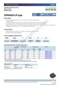 SPM4020T-100M-LR Datasheet Cover