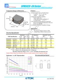 SPM5020T-1R0M-CA02 Datasheet Cover