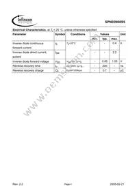 SPN02N60S5 Datasheet Page 4