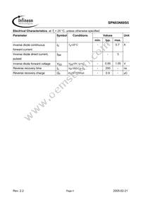 SPN03N60S5 Datasheet Page 4