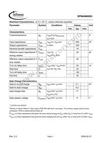 SPN04N60S5 Datasheet Page 3