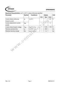 SPN04N60S5 Datasheet Page 4