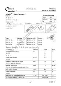 SPP10N10L Datasheet Cover